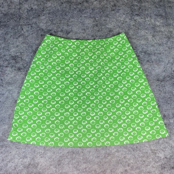 Pants - Green Patterned Women's Skort